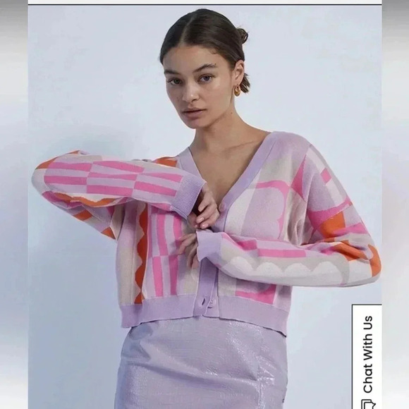 RVCA Jesse Brown lavender Cardigan for Women in size large - Picture 3 of 8